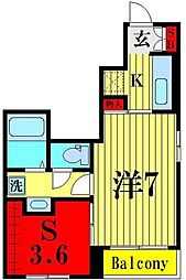 サニーフィールド7 1LDKの間取図画像