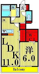 Breeze谷塚 1LDKの間取図画像