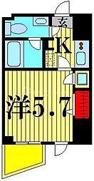 ライブコート草加 1Kの間取図画像