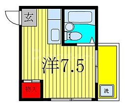 オレンジハイツイレブン ワンルームの間取図画像