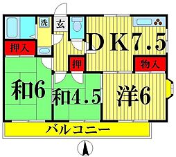 コーポウエタケ 3DKの間取図画像