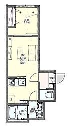 リディアコート北越谷 1LDKの間取図画像