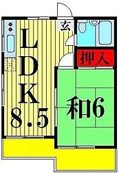 サンハイツロコ 1LDKの間取図画像