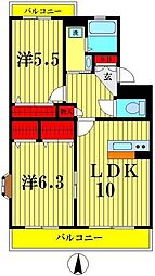 サンフォレスト 2LDKの間取図画像