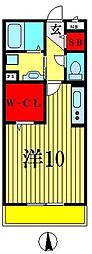 カッセル ワンルームの間取図画像