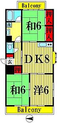 エクセレンスアライ 3DKの間取図画像