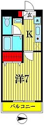 グランディール 1Kの間取図画像