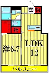 ブランドールK 1LDKの間取図画像