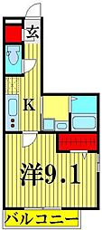 カーサ・セレーノ 1Kの間取図画像