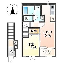 オリーブテラス 1LDKの間取図画像