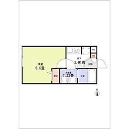 ZEST SEZAKI 1Kの間取図画像