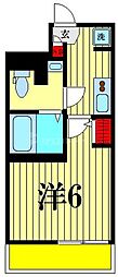 R氷川 1Kの間取図画像