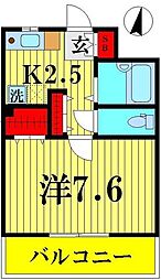 レキシントンマンション青柳 1Kの間取図画像