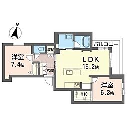 アリア カルマティ 2LDKの間取図画像