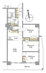 オープンレジデンシア品川中延 3LDKの間取図画像