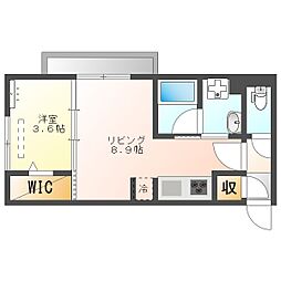 ガーデンアークC 1LDKの間取図画像