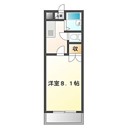 アロフトユーカリ 1Kの間取図画像