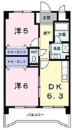 カーサヴェルデ 2DKの間取図画像