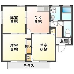 リバーコートD 3DKの間取図画像