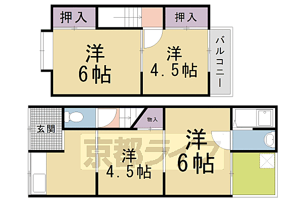 鷹峯木ノ畑町貸家 -｜京都府京都市北区鷹峯木ノ畑町(賃貸一戸建4K・--・56.00㎡)の写真 その2