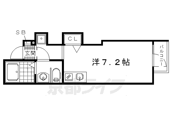 京都府京都市左京区山端川原町(賃貸マンション1R・2階・20.80㎡)の写真 その2