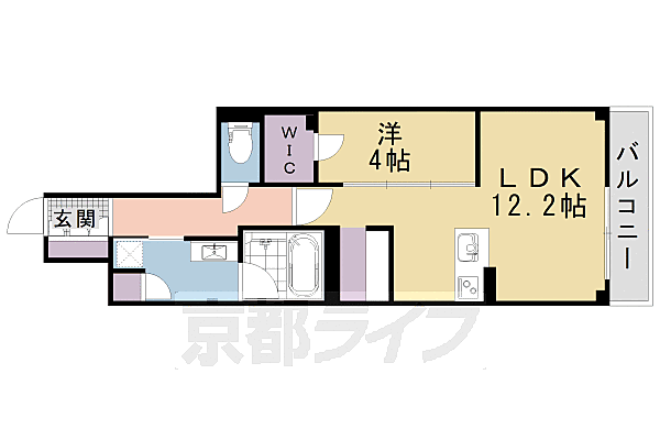 シャーメゾン京都御所西 302｜京都府京都市上京区梅屋町(賃貸マンション1LDK・3階・48.06㎡)の写真 その2