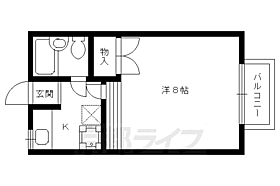 ハイム山喜 1-4 ｜ 京都府京都市北区等持院中町（賃貸アパート1K・1階・19.77㎡） その2