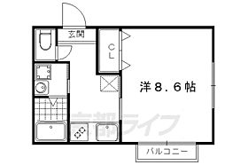 京都府京都市左京区田中春菜町（賃貸マンション1K・1階・26.46㎡） その2