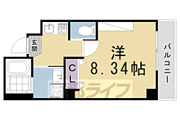 ウイングス千本丸太町 203 2階1Kの間取り