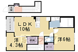 Ａｒｉｅｔｔａ　Ｈａｒａｄａｎｉ 2階2LDKの間取り