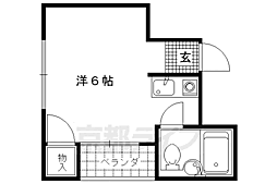 シティーハイツ加茂川 ワンルームの間取図画像