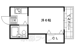 ベルメゾンルリ 2階1Kの間取り