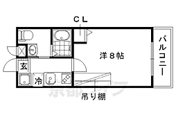 サントス千本今出川 3階1Kの間取り
