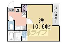 京都地下鉄東西線 二条駅 徒歩13分の賃貸マンション 2階1Kの間取り