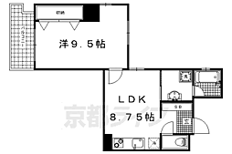アクアレリスト今出川 10階1LDKの間取り