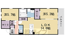 京阪本線 出町柳駅 徒歩20分の賃貸アパート 2階2LDKの間取り