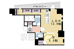 ＳＴＡＮＤＺ京都二条 1階1LDKの間取り