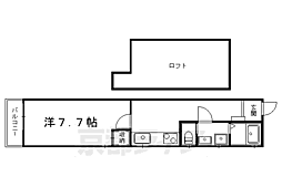 京阪本線 出町柳駅 徒歩5分の賃貸アパート 2階1Kの間取り