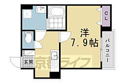 京都市北区紫竹栗栖町アパート 1Kの間取図画像