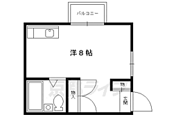 リージェント紫竹 1Kの間取図画像