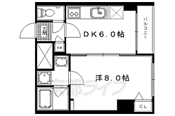 アフィシオン堀川 1DKの間取図画像