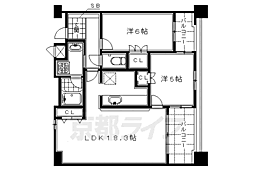 アンビエント京都駅前 2LDKの間取図画像