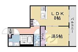 ARCA嵯峨嵐山 1LDKの間取図画像