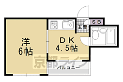 ヴィラトレスチコー 1DKの間取図画像