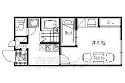 レオパレスアルモニ1番館 1Kの間取図画像