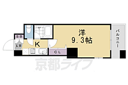 デ・リード&サンヴェール桂川東 1Kの間取図画像