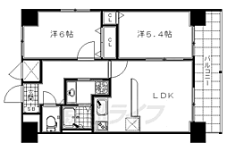 HF四条河原町レジデンス 2LDKの間取図画像