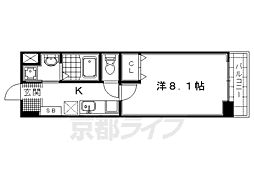 Bo.上七軒 1Kの間取図画像