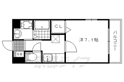 メゾン・ド・きぬかけ 1Kの間取図画像
