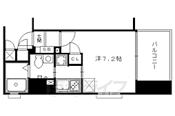 ベラジオ四条烏丸 1Kの間取図画像